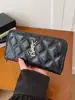 2026 Nuevo Modelo Billetera Negra Porta Tarjetas Moda Estilo Chanel Acolchada Casual Hombro Bolso Cuadrado Pequeño Clásico Ysl