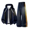 Novo conjunto casual de outono e inverno para homens, feito de algodão chinês, inclui uma moletom com capuz de 320 gramas e calça comprida