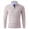 Ropa de Punto de Manga Larga para Hombre 2025 Otoño e Invierno Nueva Ropa de Punto para Hombre Juvenil Casual para Fondo Cálido Top de Media Cremallera