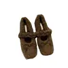 Zapatos peludos de suela gruesa con lazo para mujer, Nuevo estilo Otoño/Invierno 2026, Zapatos para mujer que aumentan la altura, Zapatos Mary Jane bajos