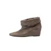 Botines cómodos de cuero suave, con plataforma para aumentar la altura, punta fina, borde enrollado en el tobillo para mujer, estilo nuevo, versátiles, elegantes, con tacón de cuña, ajuste ceñido y elásticos