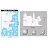 Adesivos eletrostáticos de Natal da Amazon com floco de neve branco e boneco de neve para vitrines de shopping centers.
