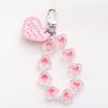 Pulsera con llavero de corazón Llavero de perla Regalo de San Valentín Llavero con colgante para mujer