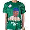 Gran suministro de camisas blancas de cuello redondo desechables baratas para elecciones presidenciales de congresistas filipinos con estampado publicitario de cabeza.