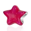 Pulseira Criativa de Desenho Animado com Contas Espaçadoras de Estrela de Cinco Pontas DIY Estrelas Vermelhas Rosa com Gotejamento de Óleo Acessórios de Pulseira Feitos à Mão Transfronteiriça