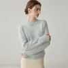 Suéter de tricô 100% caxemira, espessado, gola redonda, fio multicolorido floral, novo estilo outono/inverno, macio, quente e peça base de alta qualidade