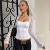Ropa de Mujer Más Vendida en Europa y América Verano 2025 Nueva Moda Sexy Encaje Puntada Hueca Tops de Manga Larga Venta al por Mayor de Comercio Exterior
