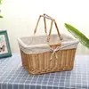 Cesto de Piquenique de Vime Cesto de Colheita Cesto de Armazenamento Cesto de Compras Cesto de Bambu Cesto de Presente Cesto de Vime para Frutas Cesto com Alça Cesto para Legumes