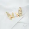 Brincos Pendentes de Borboleta Super Fada Banhados a Ouro 14K Galvanizado Zircônio DIY Brincos Pendentes de Pérola Artesanais Acessórios de Joias para Orelha