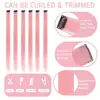 Postizo de Clip para Oreja de un Solo Color para Mujer, Extensión de Cabello Larga Recta de una Pieza, Fibra de Alta Temperatura, Postizo Invisible Colorido