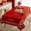 Toalha de mesa para mesa de centro de casamento, toalha de mesa vermelha para sala de jantar, pano decorativo festivo para noivado e recém-casados, toalha de mesa de Ano Novo para realçar o ambiente