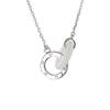 Collar de doble aro de jade hetiano en plata de ley 925 para mujer, sencillo, ligero, de lujo, exquisito, cadena de eslabones sin color, 1339A