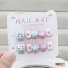 30 piezas de pegatinas para uñas de dibujos animados lindas estilo caramelo de dopamina cortas para niños, arte de uñas para bebés removible y ponible