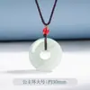 Colgante de Paz Verde Tianshan de Xinjiang Anillo de Paz de Jade Flor Flotante de Jade Dorado Hilo de Seda Colgante de Jade Colgante de Jade Dorado Hilo de Seda