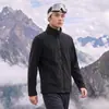 Jaqueta de Lã ao Ar Livre Masculina Lã Polar Aconchegante Roupa Externa Veludo Plus Espessada Outono Inverno Gola Alta Top Versátil Jaqueta Casca Forro