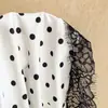 Vestido de lunares de encaje y2k transfronterizo chica hot francesa halter dos piezas falsas falda amplia espalda con corte y amarre