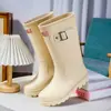 Botas de Lluvia Impermeables de Moda para Mujer, Botas de Lluvia Altas para Adultos con Hebilla, Zapatos Largos de Agua para Exteriores, Botas Martin, Botas de Nieve, Botas de Lluvia