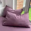 Al por mayor del fabricante Fundas de almohada de algodón lavado Fundas de almohada de color liso simple Par Cubierta de forro individual 48X74cm Núcleo de almohada