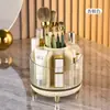 Tubo de armazenamento de pincéis de maquiagem de mesa de grande capacidade caixa de armazenamento de cosméticos para batom transparente giratório suporte de armazenamento de tubo para lápis de sobrancelha