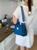Bolso Cubo de Gran Capacidad de Alta Gama para Trabajo y Viajes de Verano para Mujer 2025 Nuevo Bolso Cruzado de Mezclilla Azul Claro