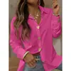 Nuevas camisetas de color liso transfronterizas, dropshipping de AliExpress, botones metálicos, casual, a la moda, cómodas