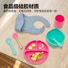 Juego de Vajilla para Niños Personalizado Cuchara de Silicona Tazón para Comida de Bebé Plato de Cena de Silicona de Grado Alimenticio Vajilla Separada para Bebé