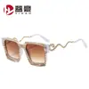 Gafas de Sol Decorativas Cuadradas de Serpiente de Marco Grande Europeas y Americanas Personalizadas Moda de Celebridad de Internet Protección Solar al Aire Libre Vacaciones Gafas de Sol Transfronterizas
