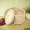 Cesta Vaporera de Bambú para Xiaolongbao, Dumplings y Panecillos, Bandeja Vaporera Profunda, Bandeja Vaporera Hecha a Mano con Tapa, Tamaño Grande Comercial y Doméstico Shaxian