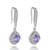 Joias da Moda Europeia e Americana Novo Desejo Amazon Aliexpress Ebay Popular Brincos Quadrados de Zircônia Cravejados de Strass