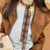 Estilo Miu Tecido Maillard Franja Lenço de Seda Colar Feminino 2025 Nova Corrente de Suéter Acessórios Retro de Nicho