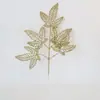 Folhas de Natal, Folha de Ouro, Folhas Persas, Acessórios de Flores de Natal, Folhas de Oliveira, Flores Plásticas, Flores de Natal, Galhos de Natal