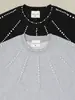 Savagebase Marca de Hip-Hop de Moda con Diseño de Nicho y Decoración de Cuello con Cuentas Tridimensionales Resistente Camiseta de Manga Corta de Verano