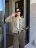 Han Xun Cardigan de Punto Holgado con Cuello Redondo, Malla Hueca Semitransparente, Elegante y de Lujo Casual para Mujer, Modelo Nuevo Otoño 2026 27172