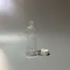 Botella de Plástico con Tapa de Aluminio de 80ml Loción Cosmética Aceite Esencial Reenvasado Mascota Botella Transparente con Tapa de Aluminio Florero Botella de Cintura Delgada