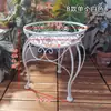 Soporte de Flores de Hierro Forjado para Patio Exterior Taburete Estante de Almacenamiento de Múltiples Niveles de Pie para Sala de Estar Soporte para Maceta de Potos de Balcón Interior Metabo