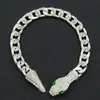 Estilo Ins Europeo y Americano Cadena Cubana Lujo Accesible Corta Full Diamante Cabeza de Serpiente Hebilla Magnética Collar Diseño de Nicho Personalizado Cadena para la Clavícula para Mujeres