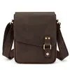 Malun Te Bolso Cruzado para Hombre de Cuero Crazy Horse Bolso de Hombro Retro de Primera Capa de Piel de Vaca con Solapa Casual para Viajes Diarios Bolso de Hombre de Cuero Genuino