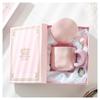 Taza fufu de leche con tapa cuchara taza de café de cerámica de alto valor para niña linda pareja oficina taza de desayuno