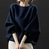 Estilo Japonés Nuevo Otoño 2026 Cuello Redondo Mangas Murciélago Linterna Manga Larga Holgado Top