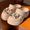 [Venta al por mayor de fábrica] Zuecos de suela gruesa de EVA para aumentar la altura para mujer, Zapatos de jardín de punta cerrada para verano, Antideslizantes, Dropshipping disponible