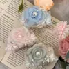 Camellia cayendo estilo chino nuevo organza flor de perla púrpura clip de tiburón para mujer parte posterior de la cabeza clip vertical accesorios para el cabello qipao volumen del cabello