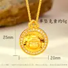 Novo Pingente de Buda Maitreya Dourado com Inlay de Diamante Estilo Chinês, Joia de Corrente para Clavícula Estilo Chinês Retrô com Herança Antiga Suprimento ao Vivo