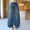 Pantalones para Niñas Primavera y Otoño 2026 Nuevos Jeans de Pierna Recta Pantalones Anchos Holgados para Niños Mayores en Otoño