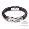 Pulsera de Moda Europea y Americana para Hombre, Pulsera de Cuero, Pulsera Punk de Aleación Estilo Retorcido Magnético