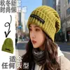 Gorro de Punto Grueso Cálido de Doble Capa Nuevo Otoño/Invierno 2025 para Mujer, Protección para las Orejas, Cálido, Circunferencia de Cabeza Grande, Gorro Slouchy de Moda