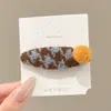 Pinza para el pelo de terciopelo con forma de corazón y perlas, estilo coreano, color block, nuevo modelo otoño e invierno 2026, pinza de pico de pato para frente y laterales