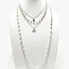 Cadena de Perlas Oceánicas de Venta Caliente Transfronteriza Europea y Americana Cadena para Clavícula de Mujer Colgante de Estrella de Mar y Concha Collar Multicapa Apilable Venta al por Mayor