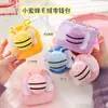 Bolsa de monedas de peluche de abeja de dibujos animados, mini bolsa para estudiantes, colgante para llavero, linda bolsa portátil para guardar auriculares