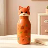 Nueva taza termo infantil de animal lindo, taza con pajita de dibujos animados de acero inoxidable 316, taza de agua de alta estética para regalo de estudiante