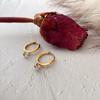 Exquisitos Pendientes para Mujer Pequeños, Delgados, con Seis Garras, un Solo Diamante, Mini Acero de Titanio Dorado, que No Pierde el Color, Simples y Duraderos